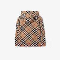 Check Wool Zip Hoodie in Sand | Burberry® Official