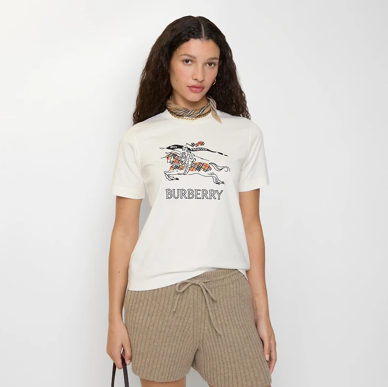 EKD Sketch Cotton T-shirt in Chalk white - Women | Burberry® Official