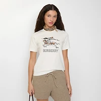 EKD Sketch Cotton T-shirt in Chalk white - Women | Burberry® Official