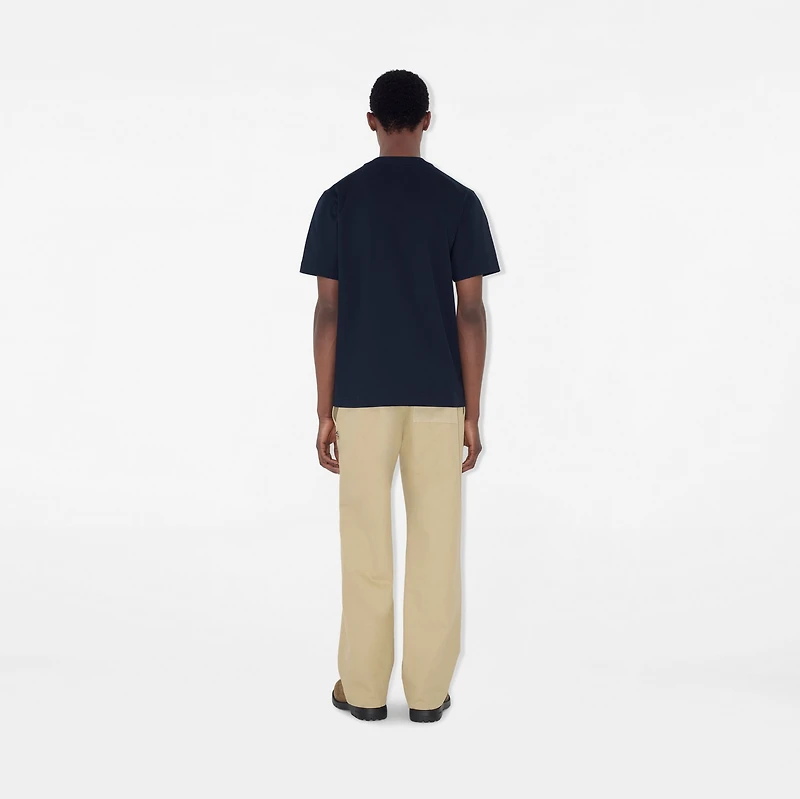 Knight Stamp Cotton T-shirt in Navy - Men | Burberry® Official
