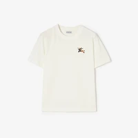 EKD Check Cotton T-shirt in Chalk white - Women | Burberry® Official