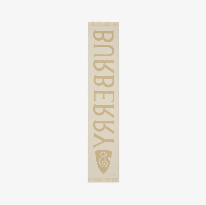 Logo Wool Scarf in Sand | Burberry® Official