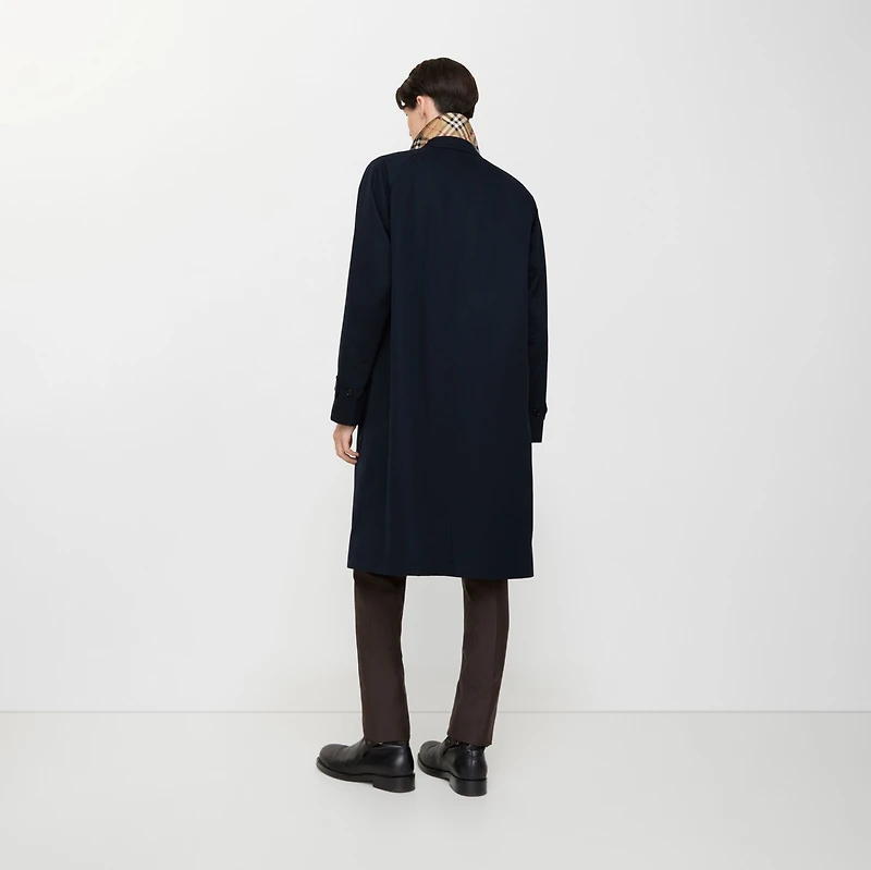 Long Camden Heritage Car Coat in Coal blue - Men, Cotton Gabardine | Burberry® Official