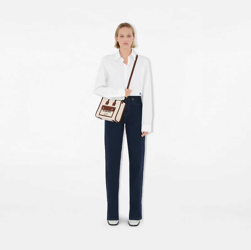 Mini Freya Tote in Natural/tan - Women, Canvas | Burberry® Official