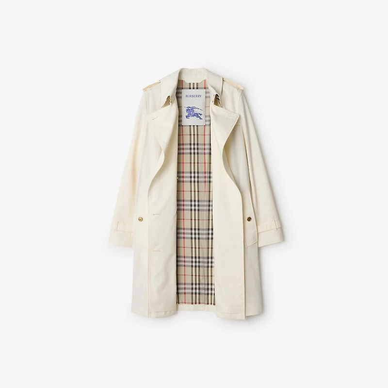 Mid-length Gabardine Kensington Trench Coat in Cotton - Women, Cotton Gabardine | Burberry® Official