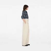 Regular Fit Check Cotton Shirt in Ink - Women | Burberry® Official