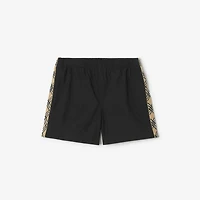 Check Trim Swim Shorts in Black | Burberry® Official