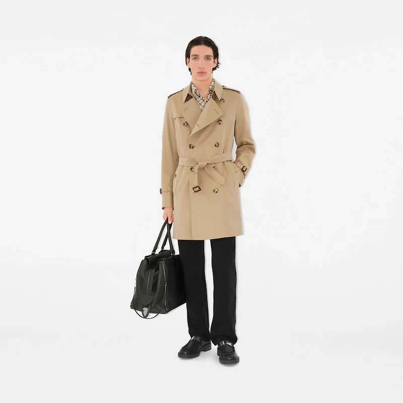 Mid-length Kensington Heritage Trench Coat in Honey beige - Men, Cotton Gabardine | Burberry® Official