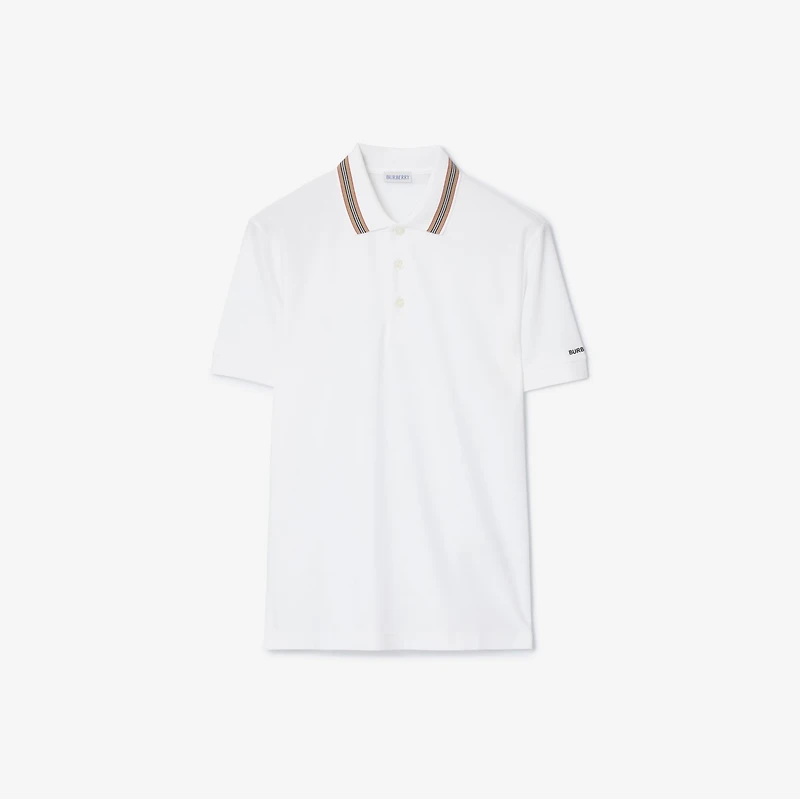 Cotton Polo Shirt in White - Men | Burberry® Official