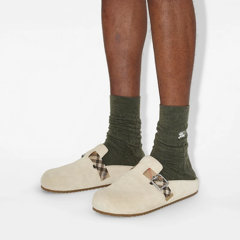 Wool Blend Socks in Green | Burberry® Official