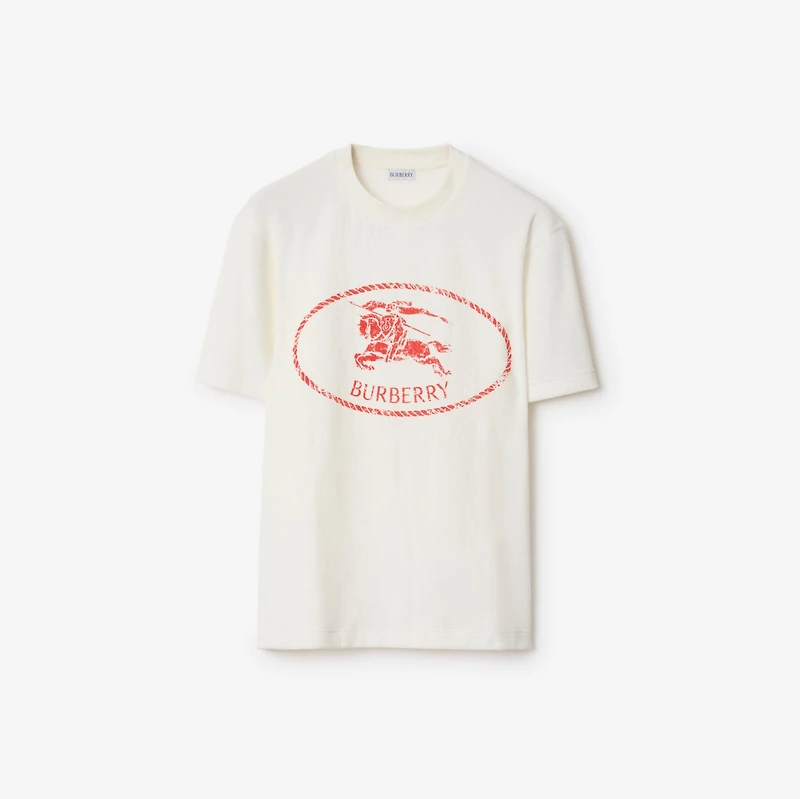 Knight Stamp Towelling T-shirt in Chalk white - Men, Cotton | Burberry® Official