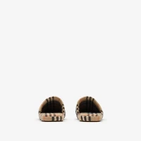 Check Wool Blend Slippers in Sand beige - Men | Burberry® Official
