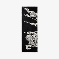 Wide EKD Wool Scarf in Black/calico | Burberry® Official