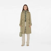 Long Gabardine Trench Coat in Skylark - Women, Cotton | Burberry® Official