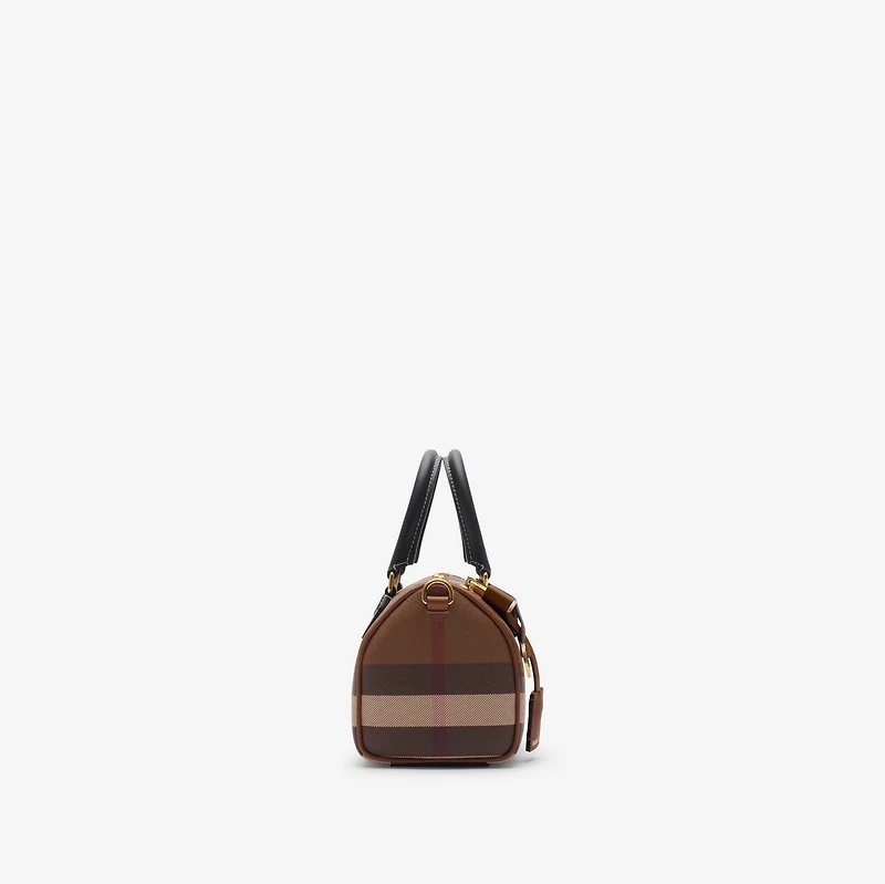 Mini Check Bowling Bag in Dark birch brown - Women | Burberry® Official