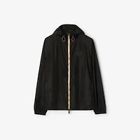Checker-tape Nylon Hooded Jacket in Black - Men | Burberry® Official