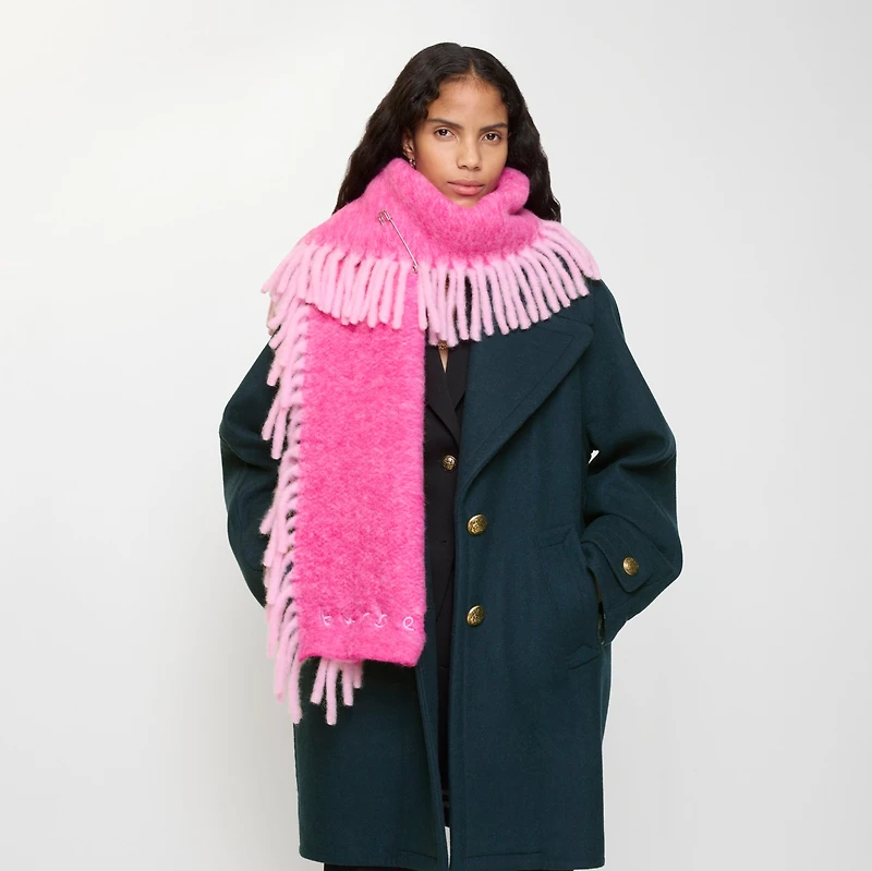 Alpaca Wool Blend Happy Scarf in Bow pink/jam pink | Burberry® Official