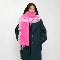 Alpaca Wool Blend Happy Scarf in Bow pink/jam pink | Burberry® Official