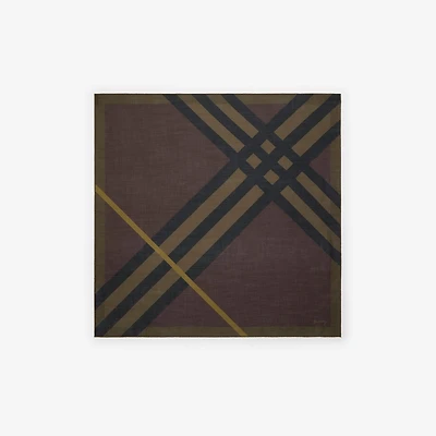 Check Cashmere Silk Scarf in Truffle brown | Burberry® Official