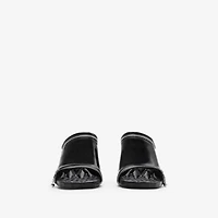 Leather Peep Sandals in Black - Women | Burberry® Official