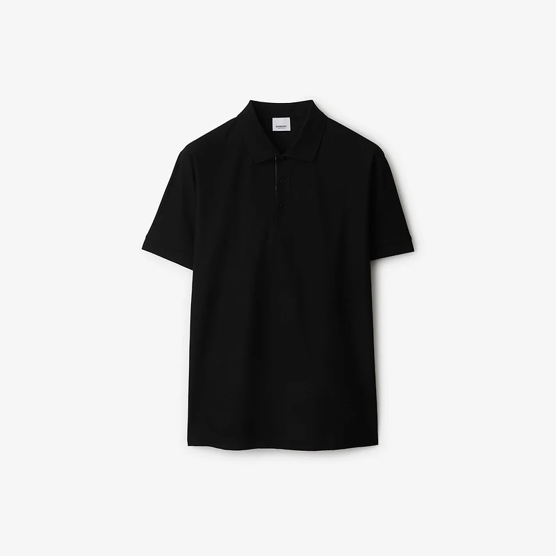 Cotton Polo Shirt in Black - Men | Burberry® Official