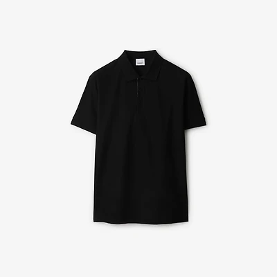 Cotton Polo Shirt in Black - Men | Burberry® Official