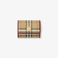 Small Check Folding Wallet in Archive beige/ruby red - Women | Burberry® Official