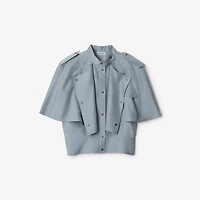 Silk Cape Top in Gale - Women | Burberry® Official