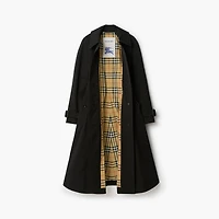 Long Gabardine Ellingham Fit-and-flare Car Coat in Black - Women | Burberry® Official