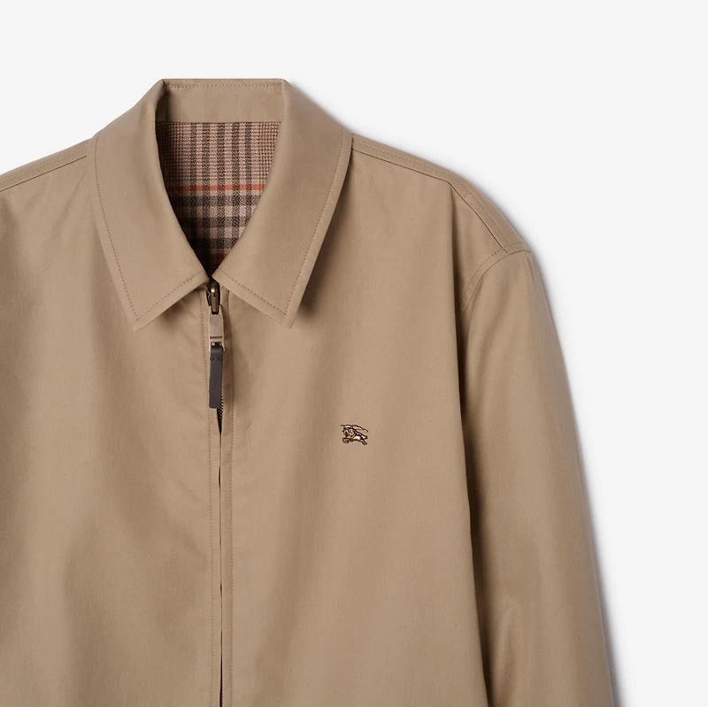 Reversible Tropical Gabardine Bloomsbury Harrington Jacket in Honey beige - Men, Wool | Burberry® Official