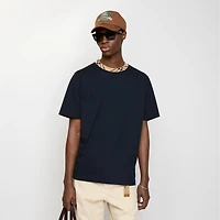 Check Trim Cotton T-shirt in Navy - Men | Burberry® Official