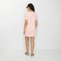 Check Collar Cotton Polo Shirt Dress in Bouquet pink - Women | Burberry® Official