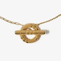 Check Granulation T-Bar Necklace in Gold - Women | Burberry® Official