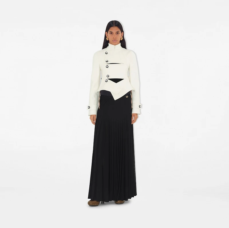 Pleated Crepe Jersey Maxi Skirt in Black - Women | Burberry® Official