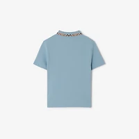 Cotton Pique Polo Shirt in Misty blue | Burberry® Official