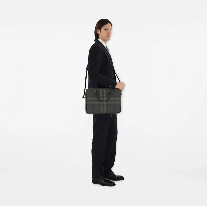 Ainsworth Briefcase in Charcoal grey - Men, Canvas | Burberry® Official