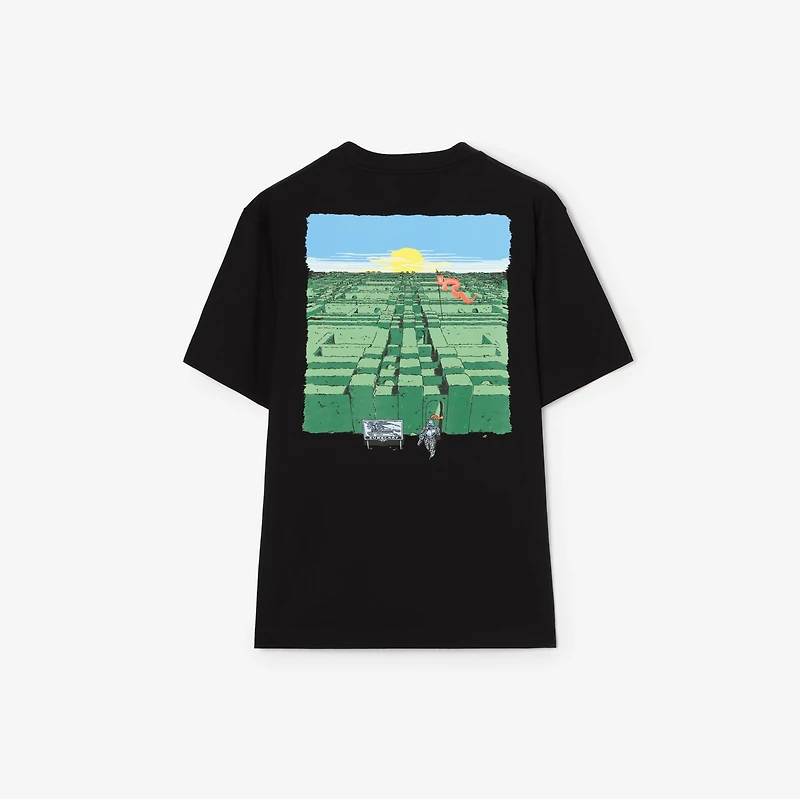 Maze Cotton T-shirt in Black - Men | Burberry® Official