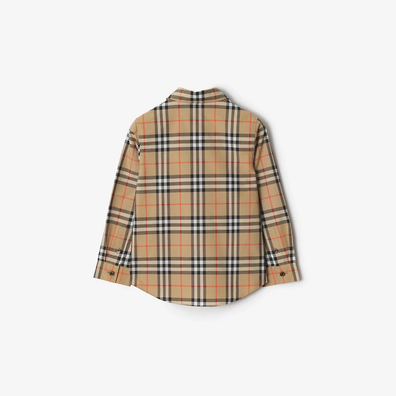 Check Cotton Shirt in Sand beige | Burberry® Official