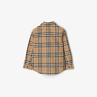 Check Cotton Shirt in Sand beige | Burberry® Official