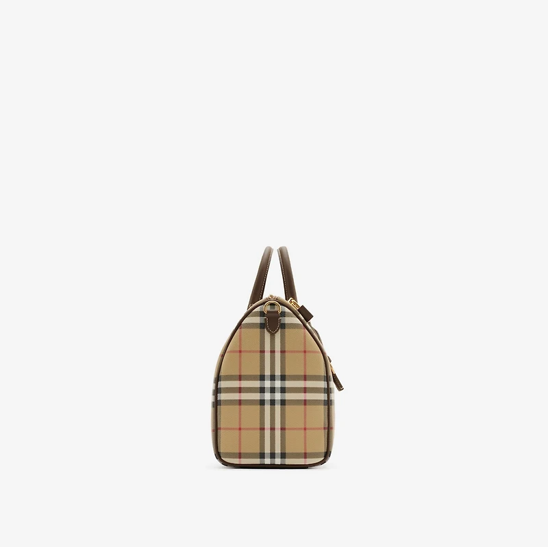 Medium Check Bowling Bag in Military - Women | Burberry® Official