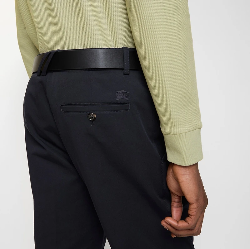 Cotton Twill Chinos in Navy - Men | Burberry® Official