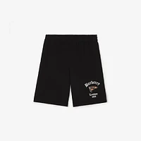 Check Flag Cotton Shorts in Black - Men | Burberry® Official