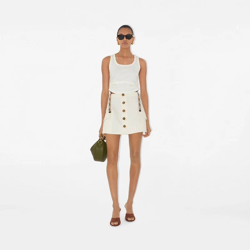 Festival Cotton Blend Tank Top in Chalk - Women | Burberry® Official