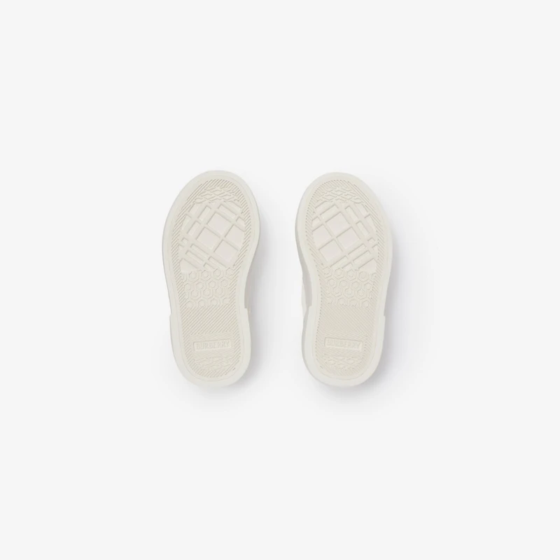 Check and Leather Sneakers in Breeze - Children | Burberry® Official