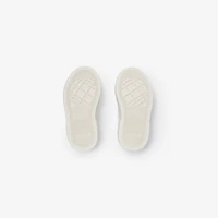 Check and Leather Sneakers in Breeze - Children | Burberry® Official