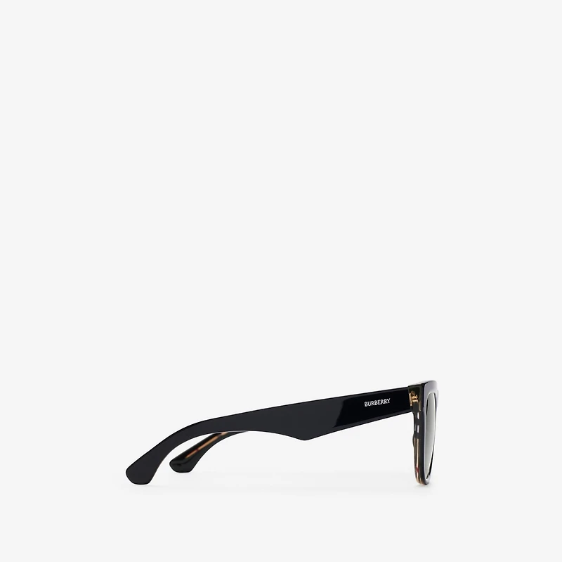 Check Square Sunglasses in Black/check | Burberry® Official