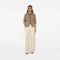 Check Hooded Jacket in Sand - Women, Nylon | Burberry® Official