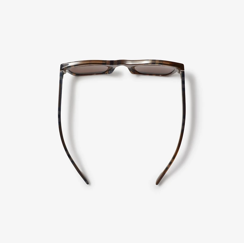 Check Square Sunglasses in Birch brown - Men | Burberry® Official