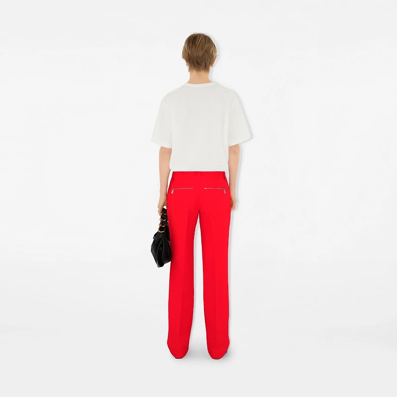 Canvas Trousers in Rhubarb - Women | Burberry® Official