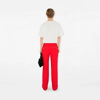 Canvas Trousers in Rhubarb - Women | Burberry® Official